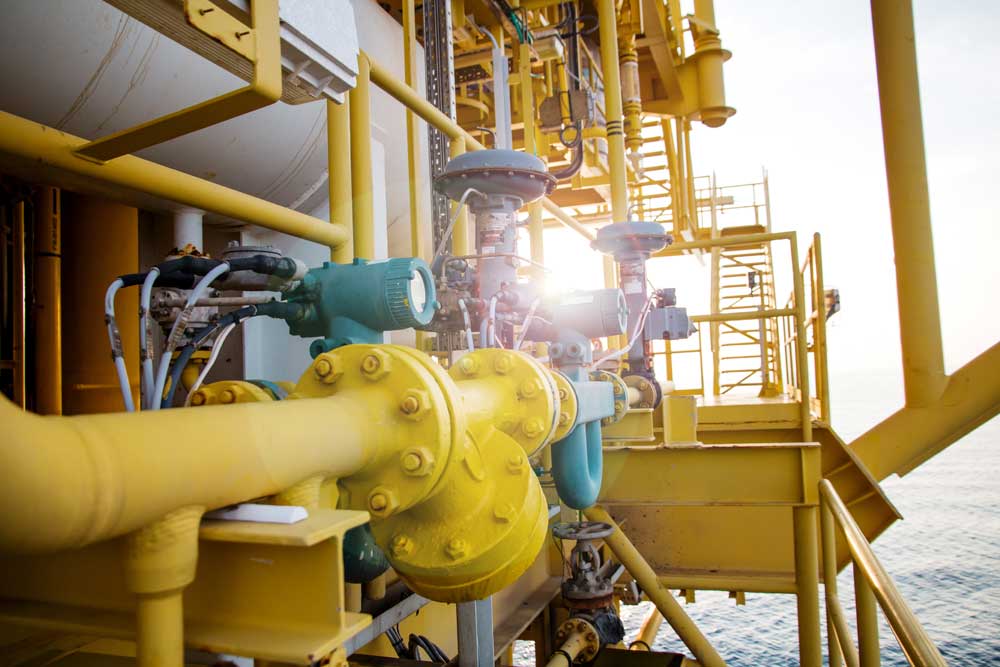 Paint curing offshore oil rig